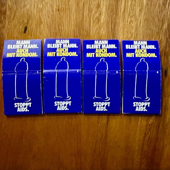 Other - Rare 1980s German AIDS Awareness Matchbook Set Hamburg Condom Campaign